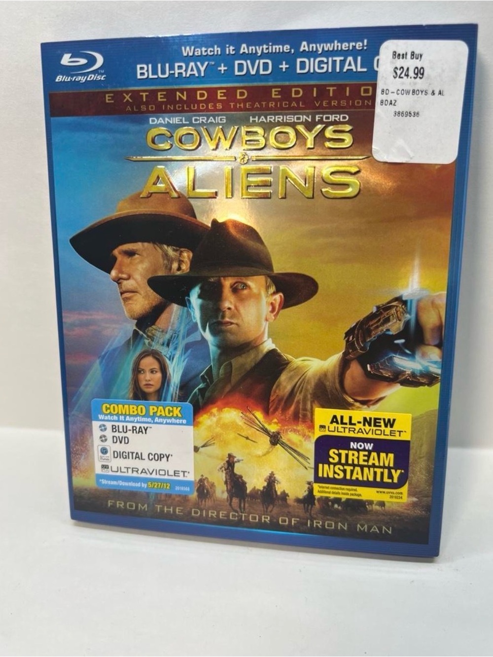 Cowboys Aliens (Blu-ray/DVD, 2011, 2-Disc Set, Extended Edition